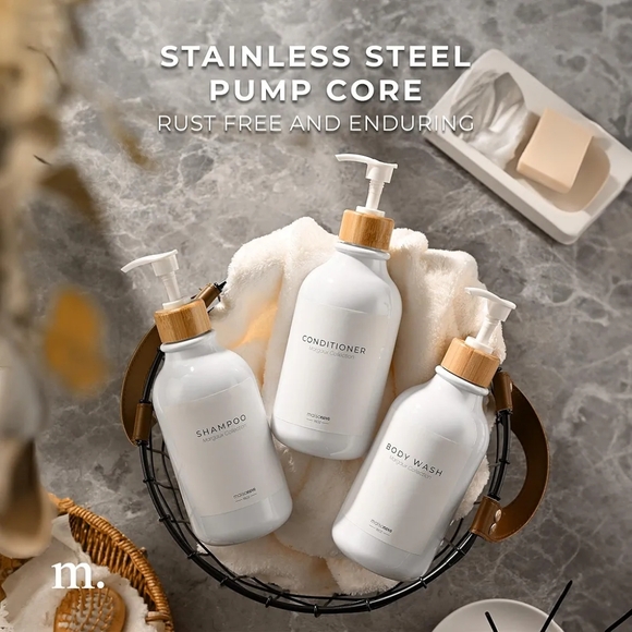 MAISONOVO  3 REFILLABLE SHAMPOO AND CONDITIONER BOTTLES SET - Picture 4 of 7